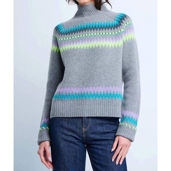 NEW LISA TODD fireside cashmere sweater in fog